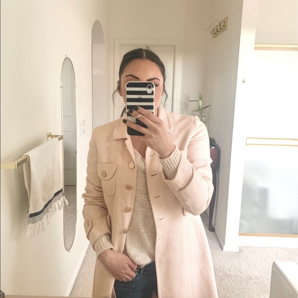 Soft Pink Woven Overcoat